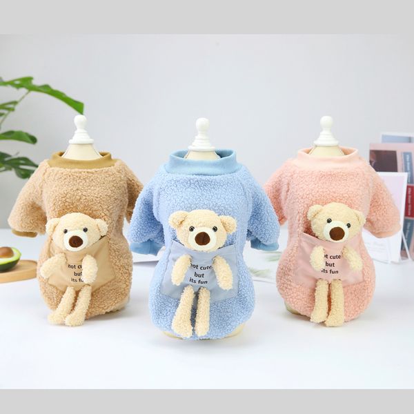 

pet cloth dog autumn winter teddy small pet 21 back bear sweater