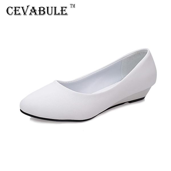 

dress shoes cevabule 2021 autumn round-toe wedge comfortable low heel middle-aged large size leather lss, Black