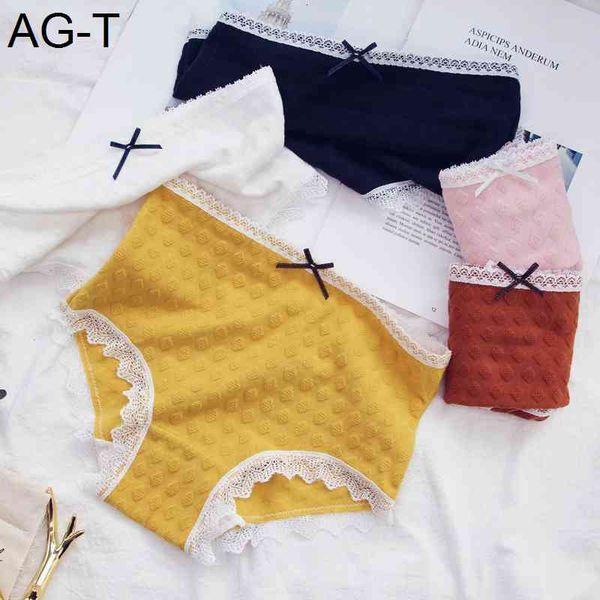 

autumn and winter new high waist jacquard lace underwear breathable cotton crotch women's briefs, Black;pink