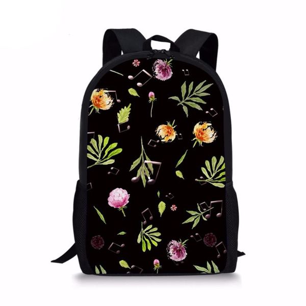 

tropical leaves/music notes printed backpacks for teens girls casual lap rucksacks students children's knapsackssumka school bags