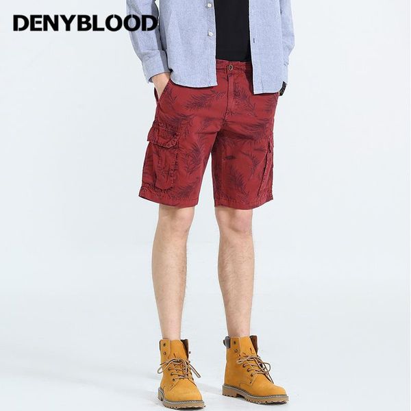 

denyblood jeans mens shorts 2021 summer arrival print cargo short cotton chinos capris bermuda beach 801a men's, White;black