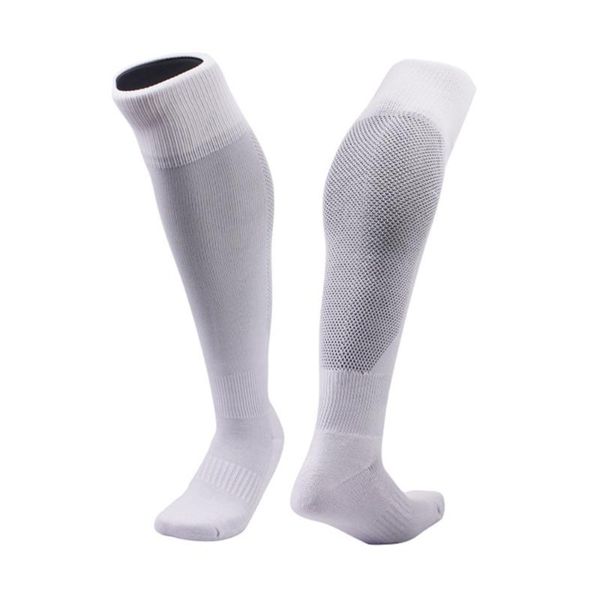 

men's sports anti-slip football socks athletic soccer solid color team (white), Black
