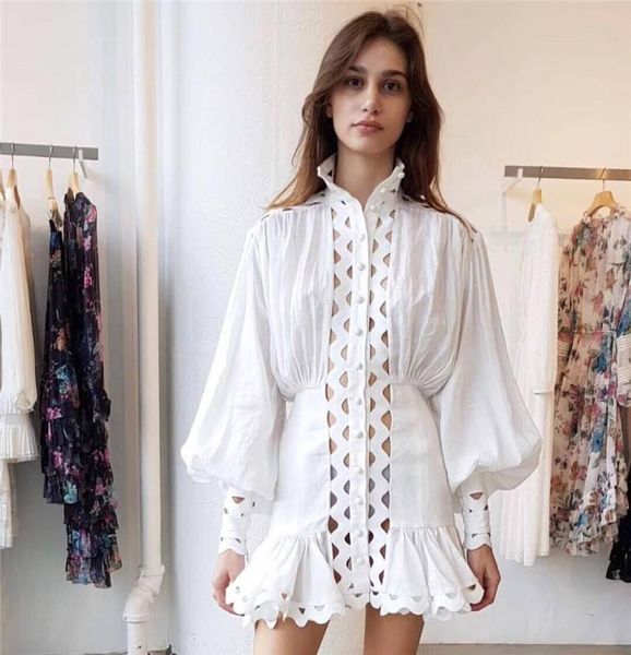 

casual dresses white hollow out turtleneck long sleeve dress 2021 women vestidos celebrity evening party bodycon bandage, Black;gray