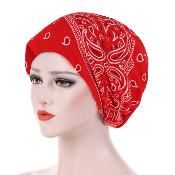 

beanies soft thin cotton men and women printed cashew flower pattern hip hop hipster fashion head hat bib set dual-use