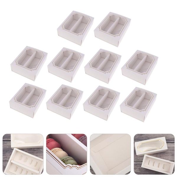 

gift wrap 10pcs paper packing box macaroon dessert transparent packaging