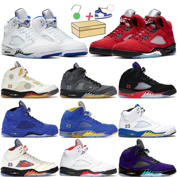 

2021 5s mens basketball shoes black grape stealth fire red flight alternate michigan laney blue 3 men trainers sneaker 5 sports shoe size 8-
