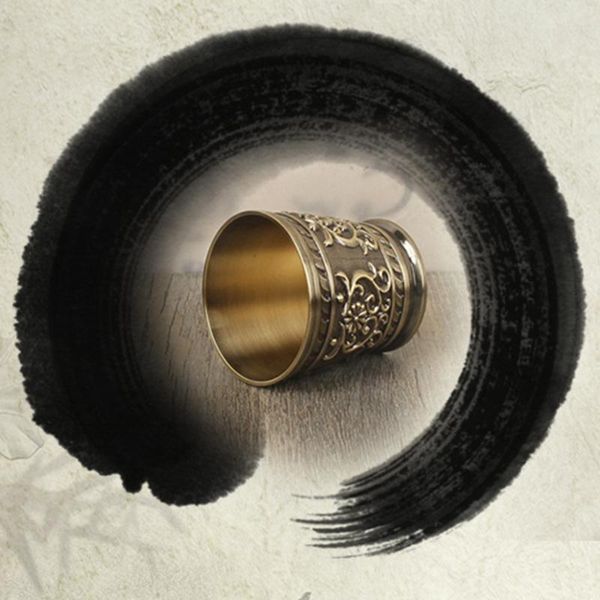 

bar wine cup home chinese style embossed bronze metal vintage drinking mugs