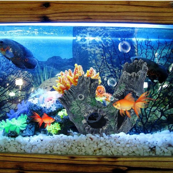 

decorations resin aquarium tree decoration artificial driftwood for fish tank ornament cave pet supplies