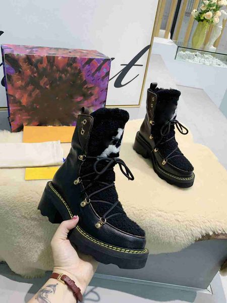 

2021 designer beaubourg ankle boots women fashion martin boot wool winter leather outdoor to keep warm boots size eur 35-42, Black