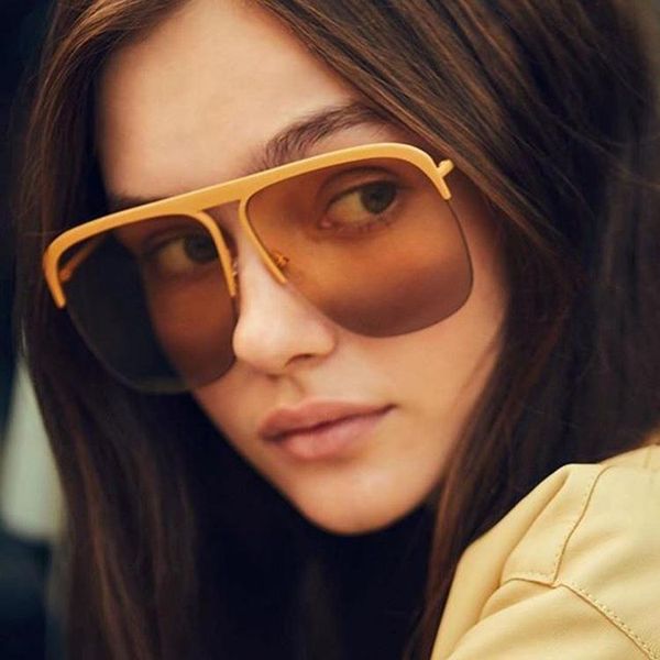 

sunglasses 2021 retro metal rimless luxury designer glass uv400, White;black