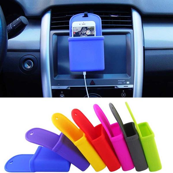 

car organizer silicone styling auto net storage bag mobile phone pocket hanging holder trash bin internal accessory