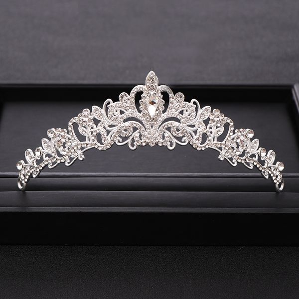

trendy bridal crown tiara wedding hair accessories silver color crystal princess crowns bridal headpiece women hair jewelrydio chan contact, White;golden