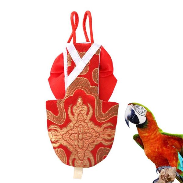 

other bird supplies pet parrot clothes diaper pant flying suit pilot clothing for cockatiel parakeet (size xs, red)