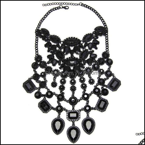 

pendant necklaces & pendants jewelry kmvexo fashion maxi necklace for women crystal bead collar choker tassel statement chockers 220121 drop, Silver