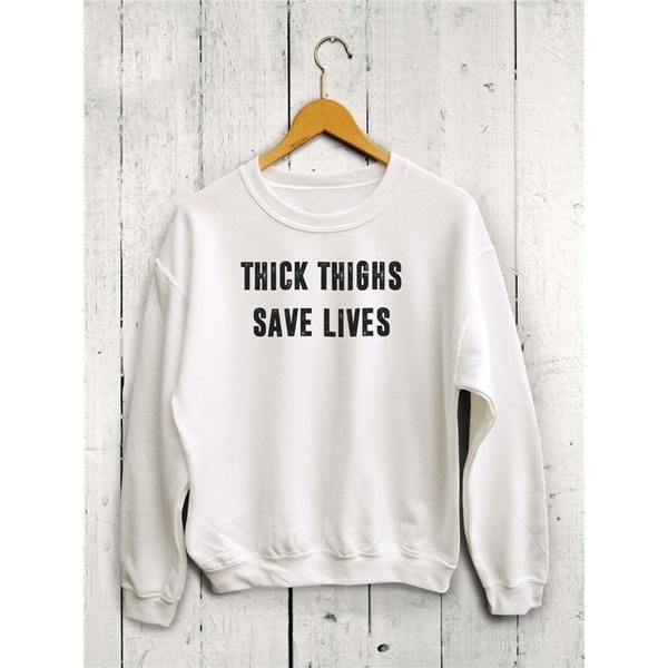 

thick thighs save lives ladies womens girls gym fitness shirt cool sweatshirts pullovers young hipster clothes m213 women's hoodies &, Black