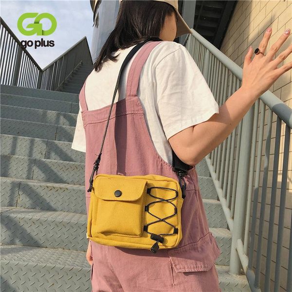 

shoulder bags goplus women canvas solid color bag fashion drawstring crossbody streetwear square summer simple ladies