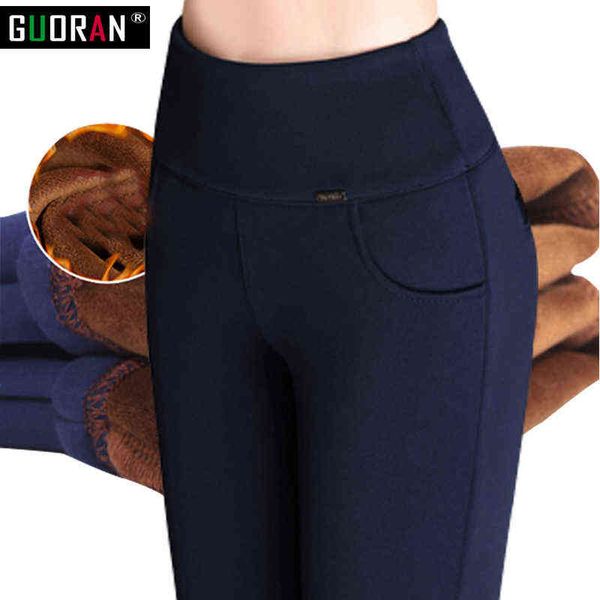 

winter warm women pencil pants candy color high elasticity female skinny pants female trousers leggings plus size s-6xl 211124, Black;white