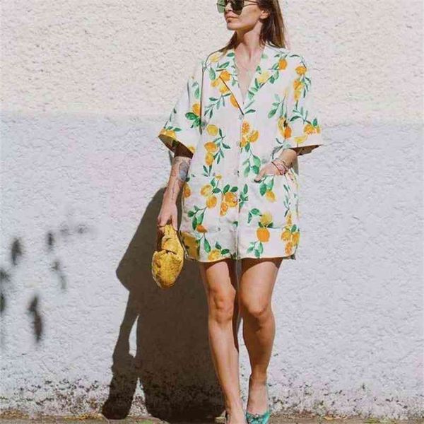 

puwd oversize women v neck single-breasted blouse summer fashion ladies beach style loose shirt female printed 210522, White