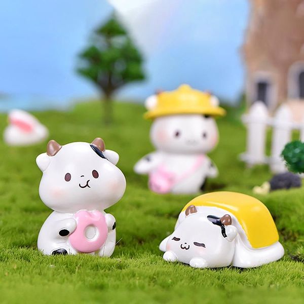 

garden decorations 7pcs animal micro landscape statue yard decor mini cartoon cow resin diy bonsai desk outdoor sculpture