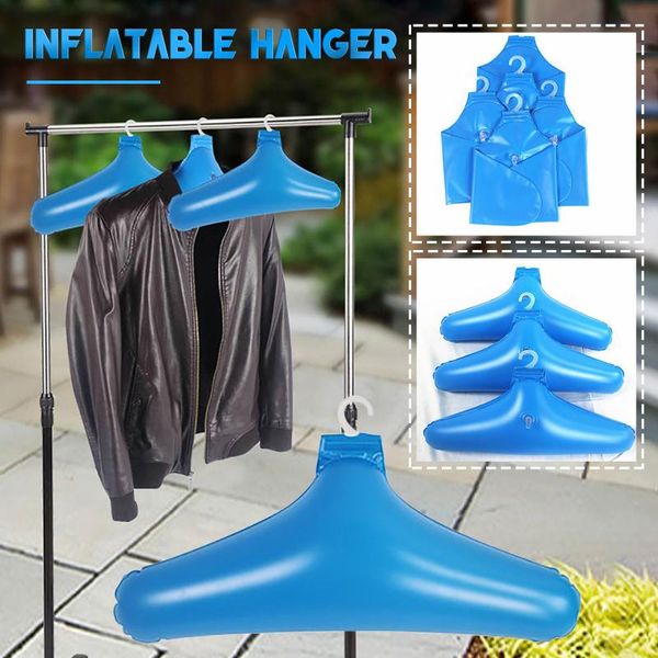

hangers & racks 3/4/5pcs pvc inflatable clothes hanger rack folding clothing for drying travel accessories