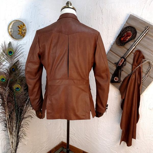 

men's leather & faux norfolk tweed jacket herringbone suede sheepskin coat, Black