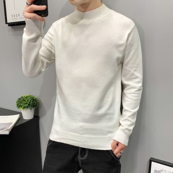 

men's sweaters varsanol male sweater with round collar, solid sweater, autumn clothing and casual knitting winter, large size ufug, White;black