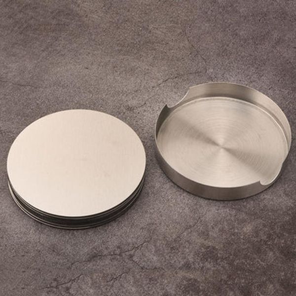 

mats & pads 6pcs el non slip stainless steel bar home supplies portable kitchen cup holders protective thermal insulation set
