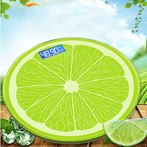

toughened glass electronic home precision weight scale creative cartoon fashion mini lemon round human body 0.2-180kg bathroom & kitchen sca