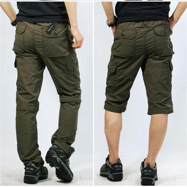 

men's pants spring summer casual loose quick dry khaki cargo men waterproof army green tactical military male trousers, Black