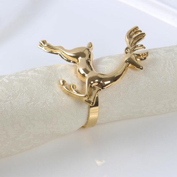 

napkin rings 12pcs/lot christmas deer silver gold alloy buckle el wedding party table decoration