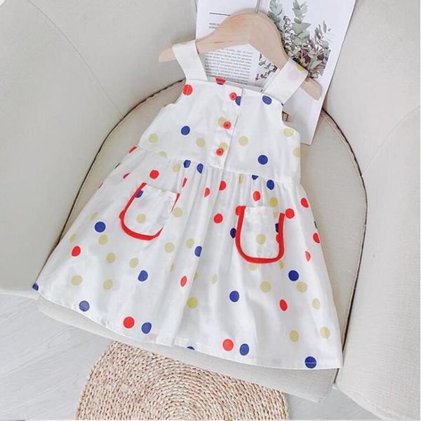 

girl's dresses gooporson vestidos summer beach vest dress little kids costume dots princess for girls cute children party clothes, Red;yellow