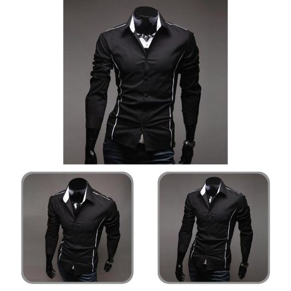 

men's casual shirts male shirt purfle smooth cardigan quick dry spring autumn for daily wear, White;black