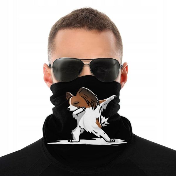 

scarves funny dabbing papillon dog magic scarf neck face mask fashion tube seamless bandanas polyester headwear outdoor hiking, Blue;gray