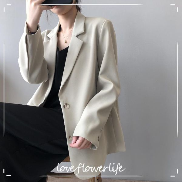

women's jackets cozok casual suit coat 2021 spring korean loose small shoulder padded 7973, Black;brown