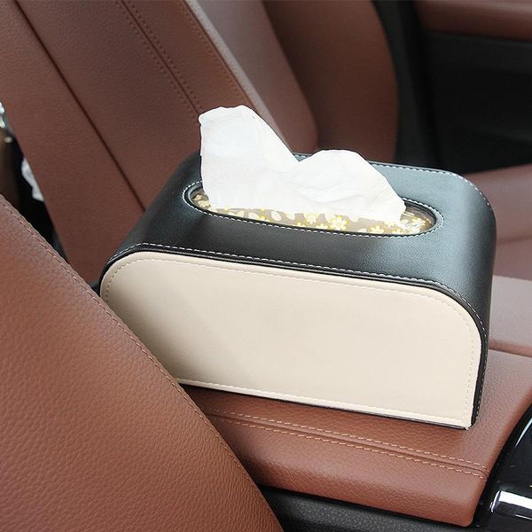 

nordic deskcar tissue box leather creative modern paper boxes cover wooden boite a mouchoir napkin holder ea60zj & napkins