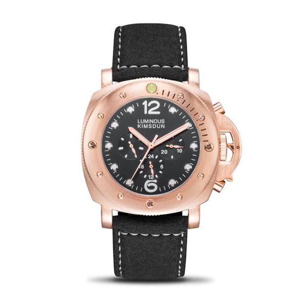 

wristwatches relogio kimsdun brand classic men's trend luxury casual automatic mechanical sports fashion big watch leather strap milita, Slivery;brown