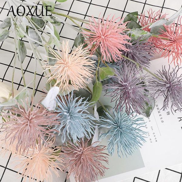 

artificial 3 headed sea urchin simulation plants flower interior decoration plastic fake home wedding garden decorative flowers & wreaths