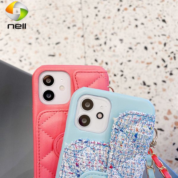 

apple 12 promax mobile phone case iphone 12pro case messenger bag with chain 11 xsmax strap xr lanyard 7p 8plus luxury card bag