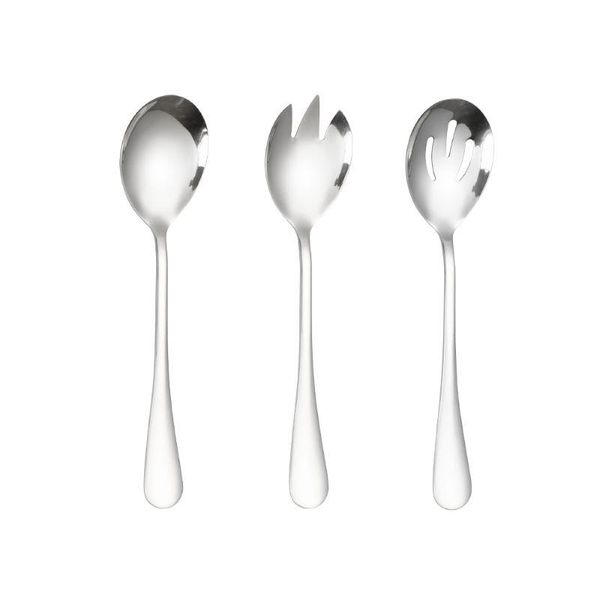 

spoons creativity salad stainless steel spoon set 3 pcs cutlery gold unique dessert kitchen accessories