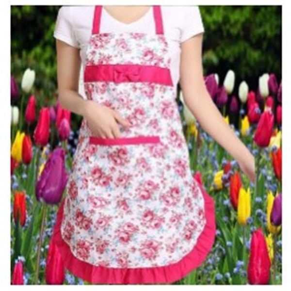 

pcs bowknot flower pattern apron aprons
