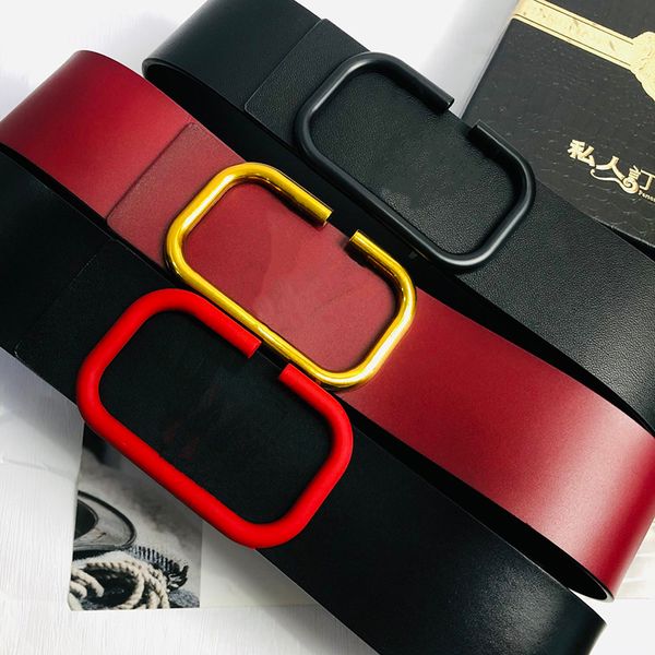 

designers lady belt vlogo signature smooth calfskin women belts gold black red hardware with box, Black;brown