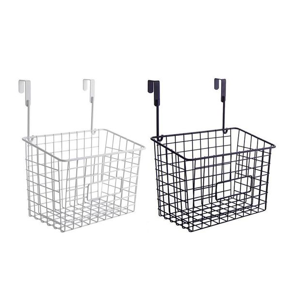 

storage baskets wrought iron punching holder wall mount bathroom kitchen hanging basket household rack organizer
