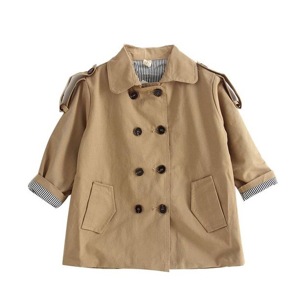 

jackets autumn fashion kids girl trench coats long sleeve baby outerwear children clothing england style girls windbreaker, Blue;gray