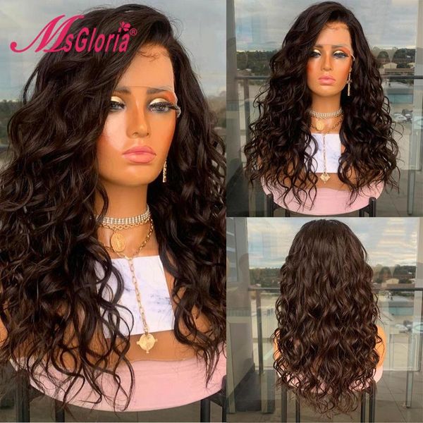 

180density 13x4 lace front human hair wigs #2brown loose wave pre plucked remy glueless brazilian for black women, Black;brown