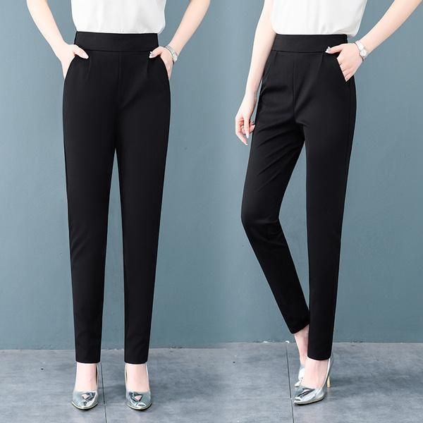 

women's pants & capris real s trousers harem for women spring and autumn black, Black;white