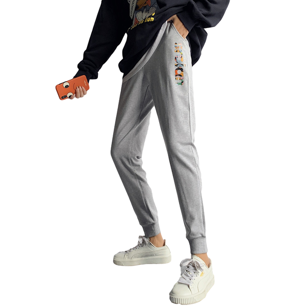 

trendy street pants women spring and autumn thin loose elastic waist regular sweatpants letter patchwork cozy trousers women's & capris, Black;white