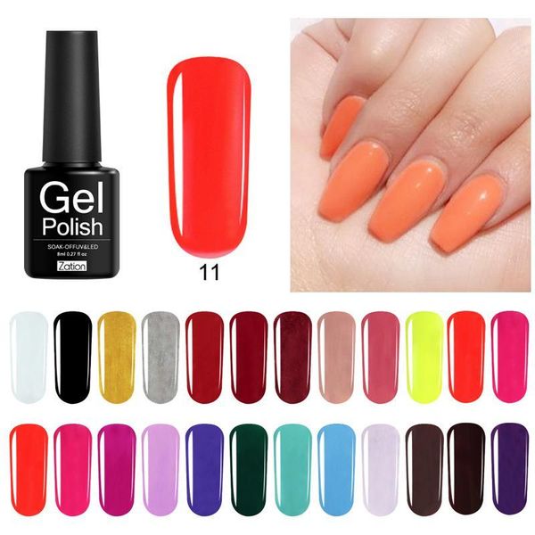 

zation 29 colors uv gel nail polish semi-permanent shine shimmer art lacquer soak off red pink diy hybrid varnish1
