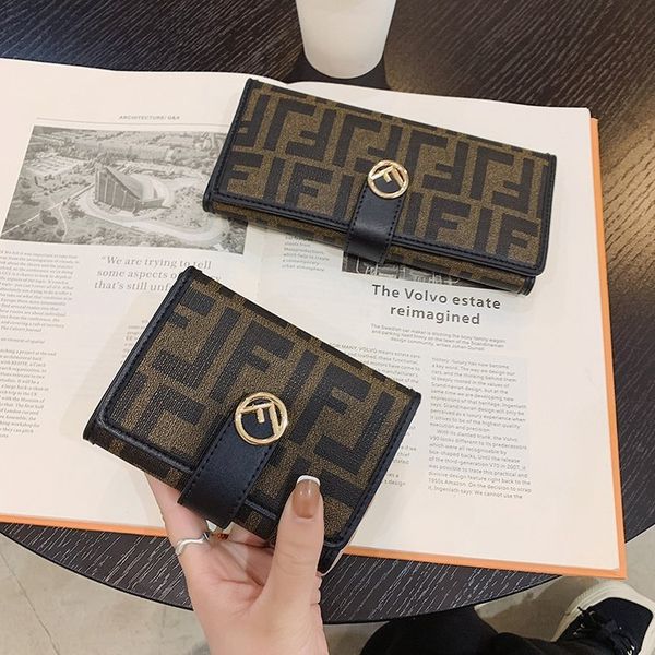 

luxury handbags 2021 summer new contrast pu buckle soft face short wallet