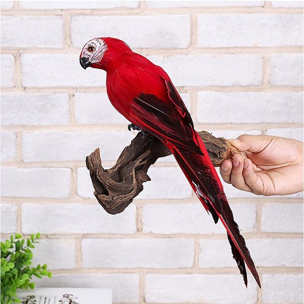 

handmade simulation parrot feather lawn figurine ornament animal bird garden prop home decoration accessories decorative objects & figurines