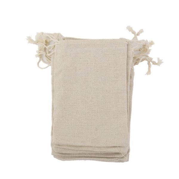 

gift wrap 10pcs linen jute drawstring bags sacks party favors 10 * 14cm